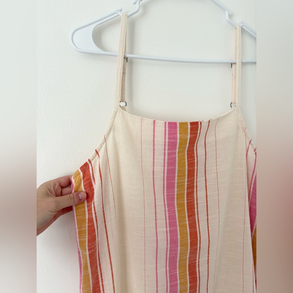 Rip Curl Colorful Striped Heat Wave Cotton Sleeveless Midi Dress Size Medium - Picture 4 of 9